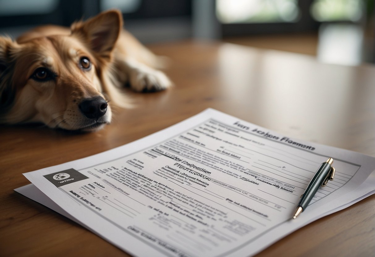 An applicant's name and contact information listed on a dog adoption application form, with a section for references and their contact details