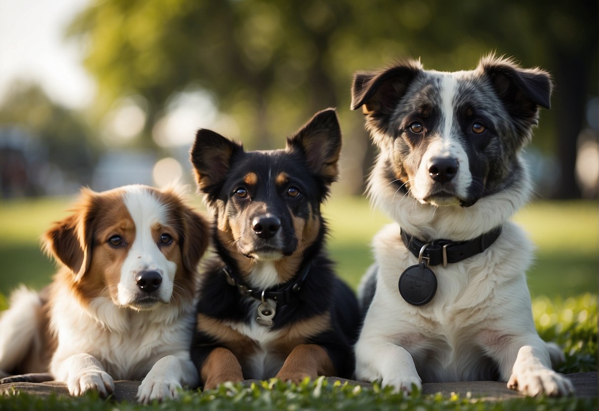 Various adoption venues: shelter, rescue, breeder. Fees cover vet care, vaccinations, spaying/neutering, microchipping. Show diversity in dogs